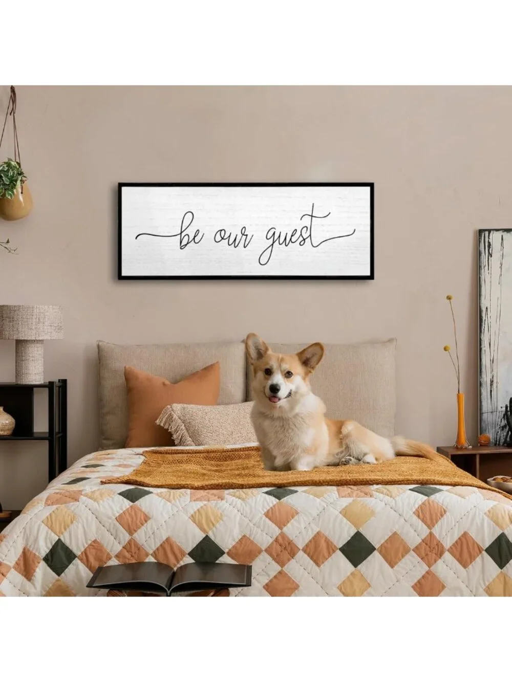 Be Our Guest Wall Decor Sign - 40''x15'', Elegant Black Home Accent Art